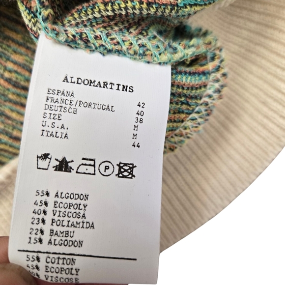 ANTHROPOLOGIE ALDO+MARTINS Floral Knit Vneck Sweater Cream and Multicolor. Med - Picture 7 of 9